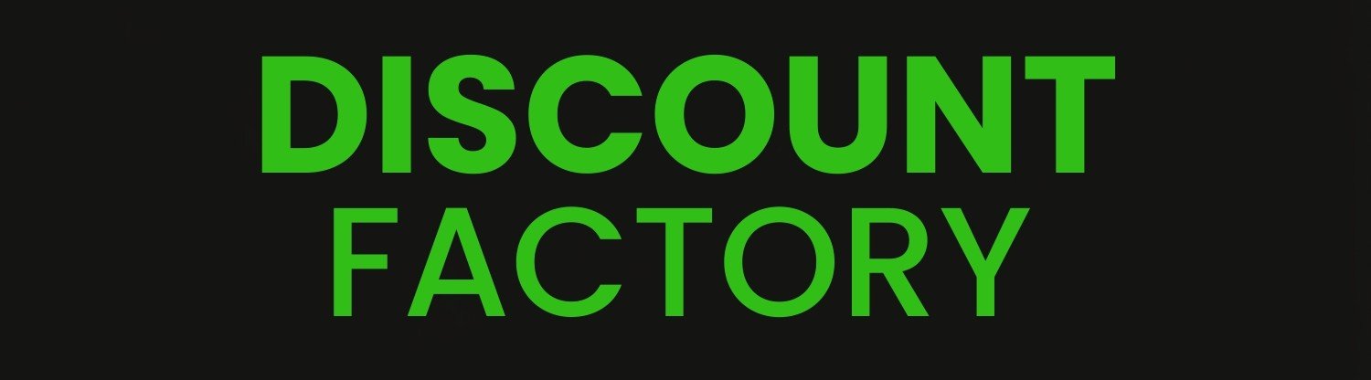 bold logo with 'discount factory' text 1